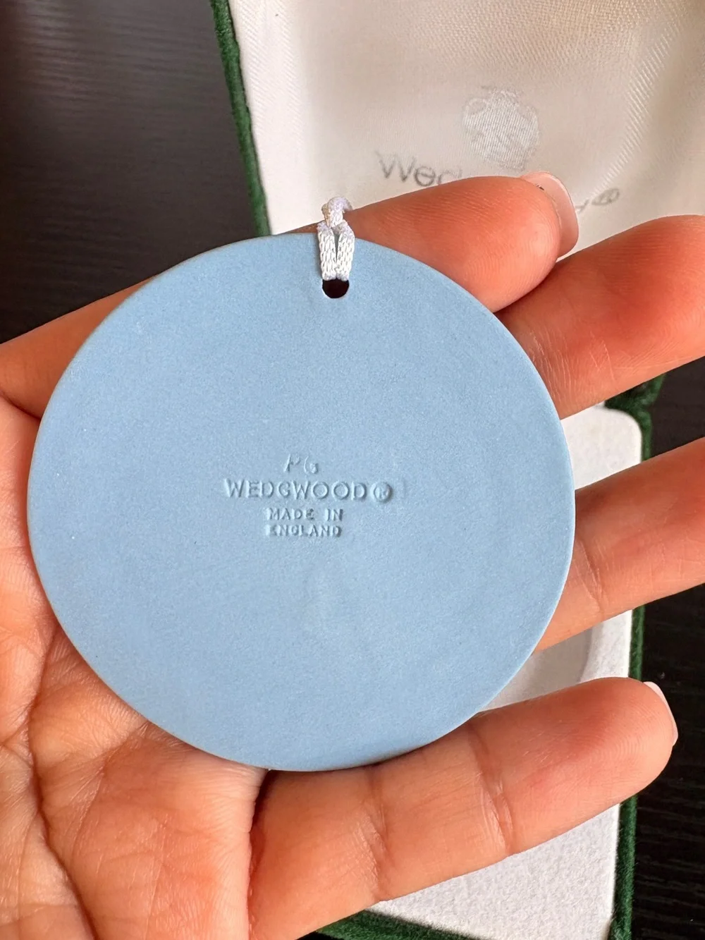Wedgwood Pale Blue and White Jasperware Holiday Medallion Ornament